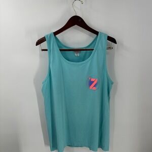 Vintage Jimmy Z Logo 1950 Woody Custom Graphic Cotton Tank Top Light Blue Size L